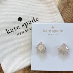 Kate Spade White Crystal Cushion Earrings